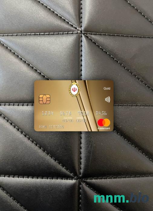 Iran Melli bank mastercard gold wygląd fotograficzny skan PSD + zdjęcie
